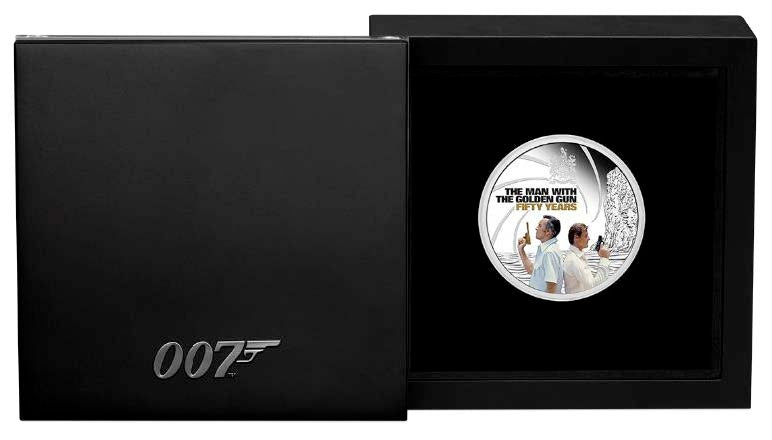 James Bond The Man With The Golden Gun 50th Anniversary 2024 1oz Silver Proof Coloured Coin