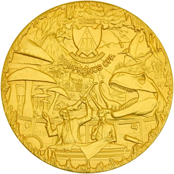 Journey to the Center of the Earth 2026 Cameroon 3oz Gilded Silver Coin