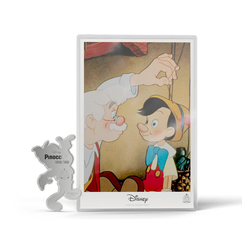 Disney Pinocchio 3/4oz Silver Coin + 5g Silver Foil Set