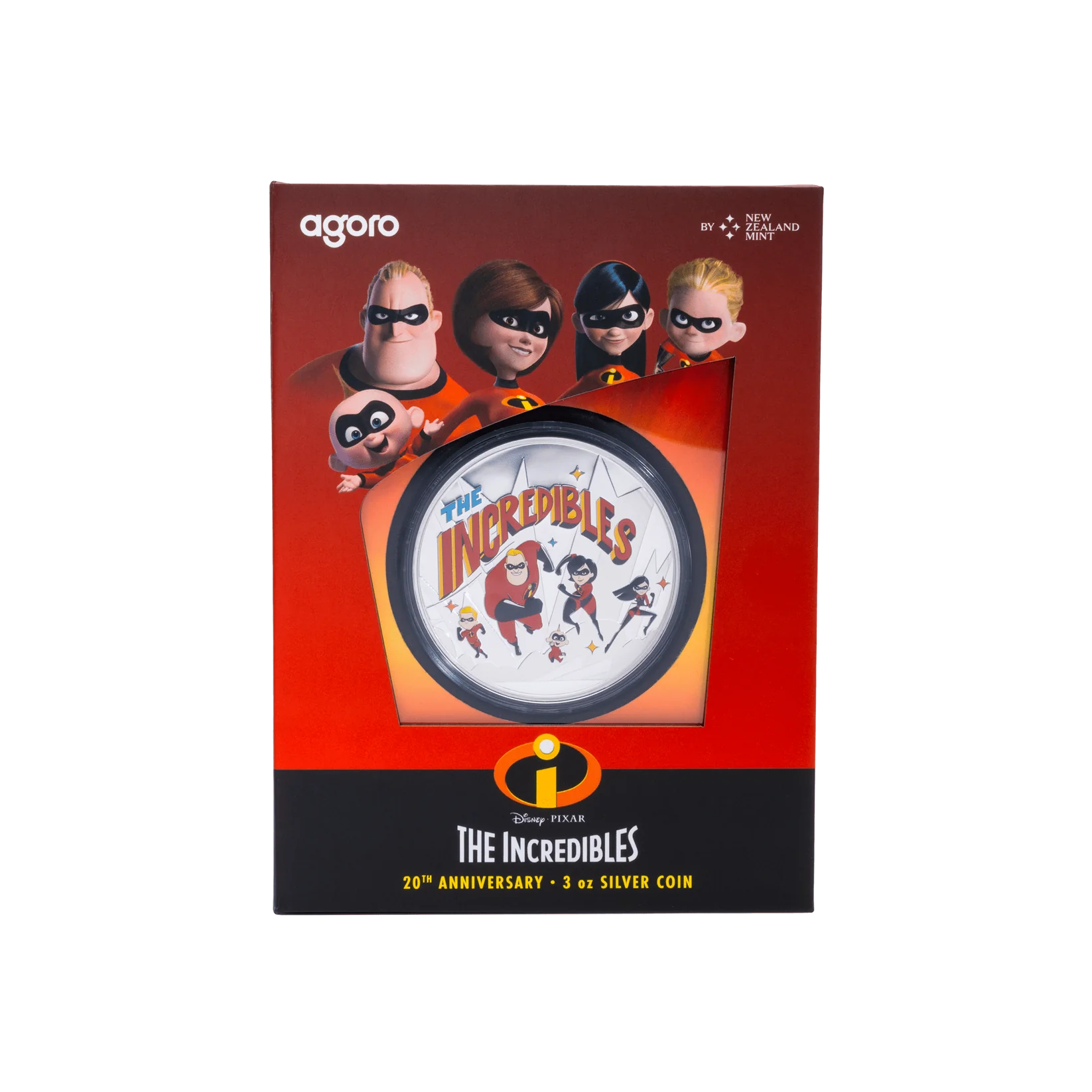 Disney Pixar The Incredibles 20th Anniversary 3oz Silver Coin