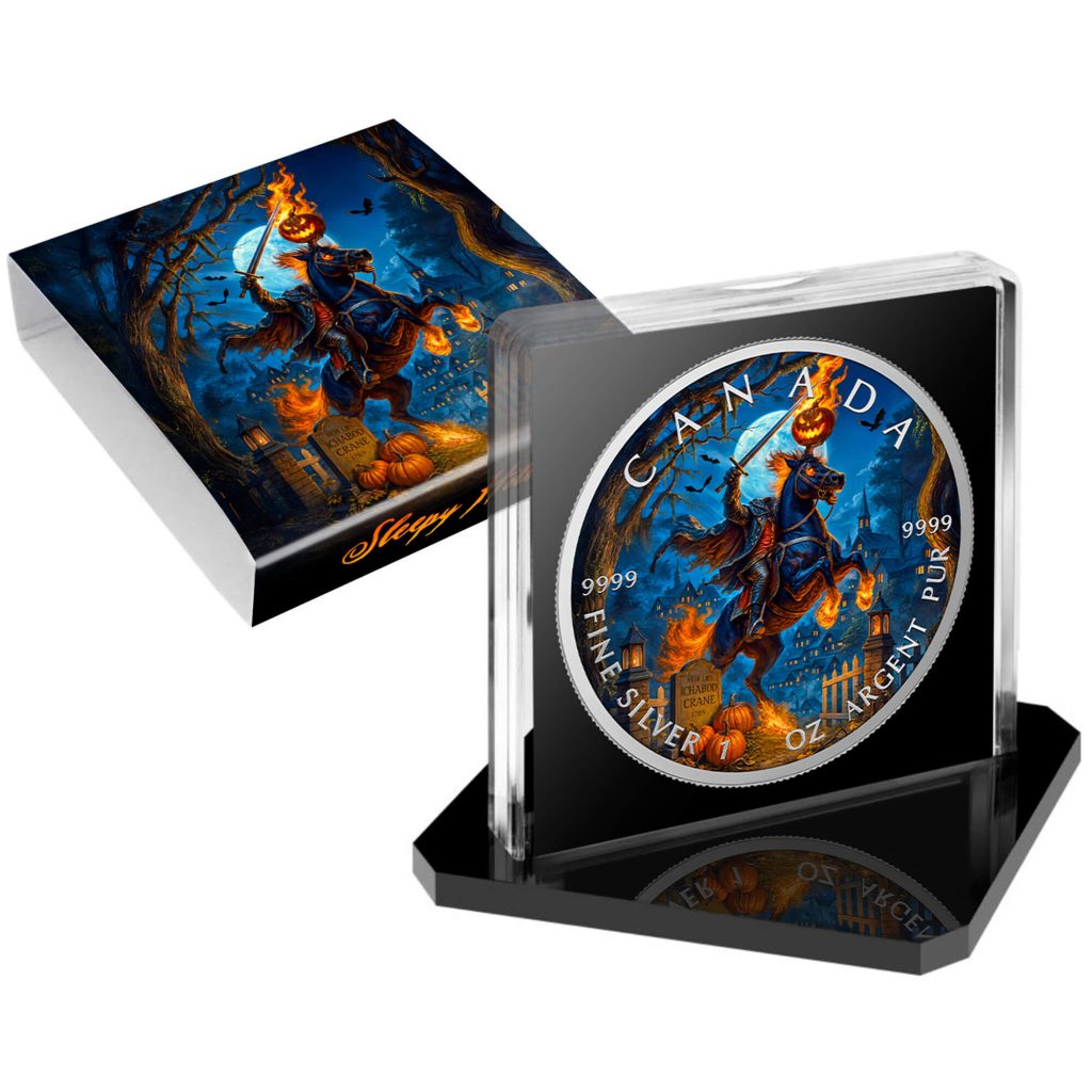 Halloween Sleepy Hollow 2025 Canada Maple Leaf 1oz Silver Coin