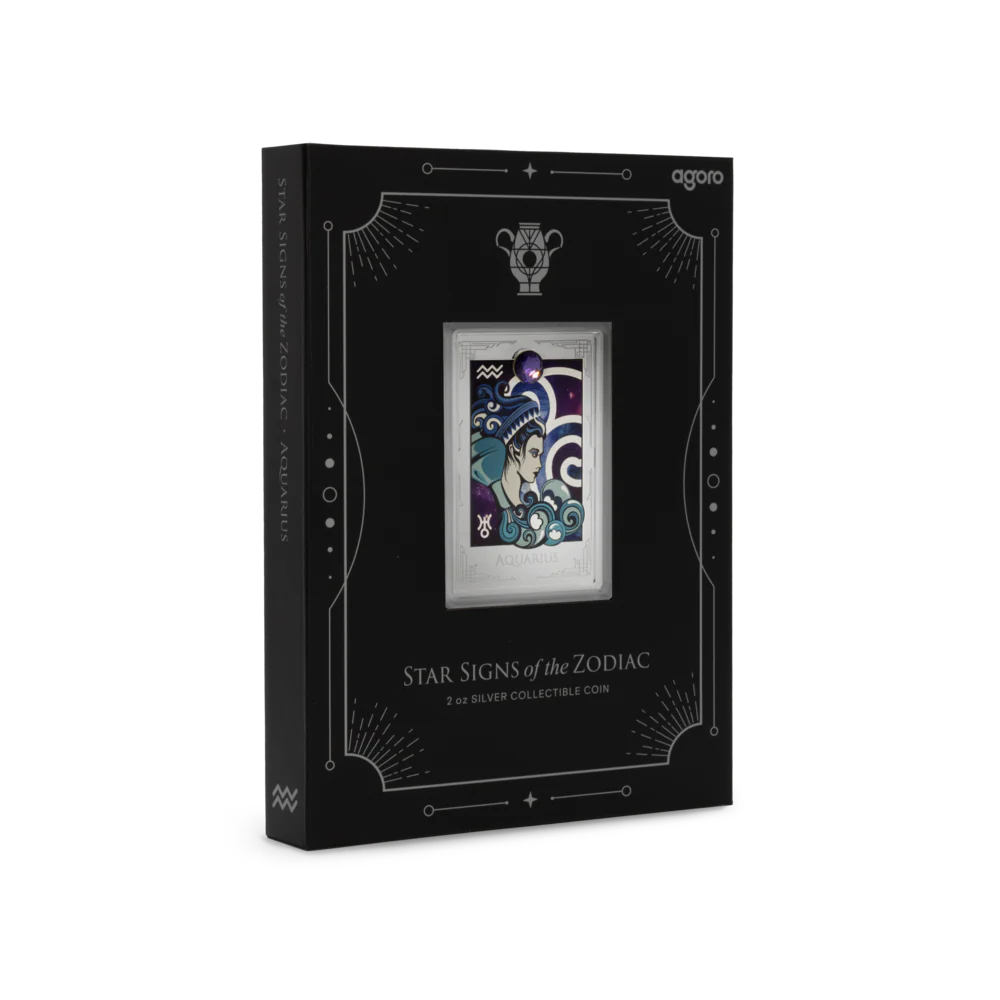 Star Signs of the Zodiac Aquarius 2oz Silver Coin
