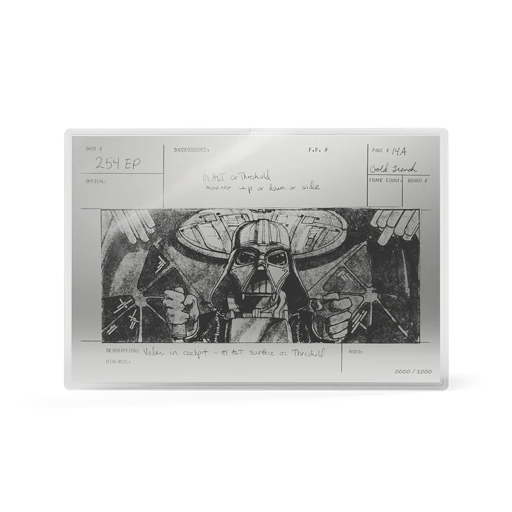 Star Wars Storyboard Art Darth Vader Trench Run 1oz Silver Collectible Foil