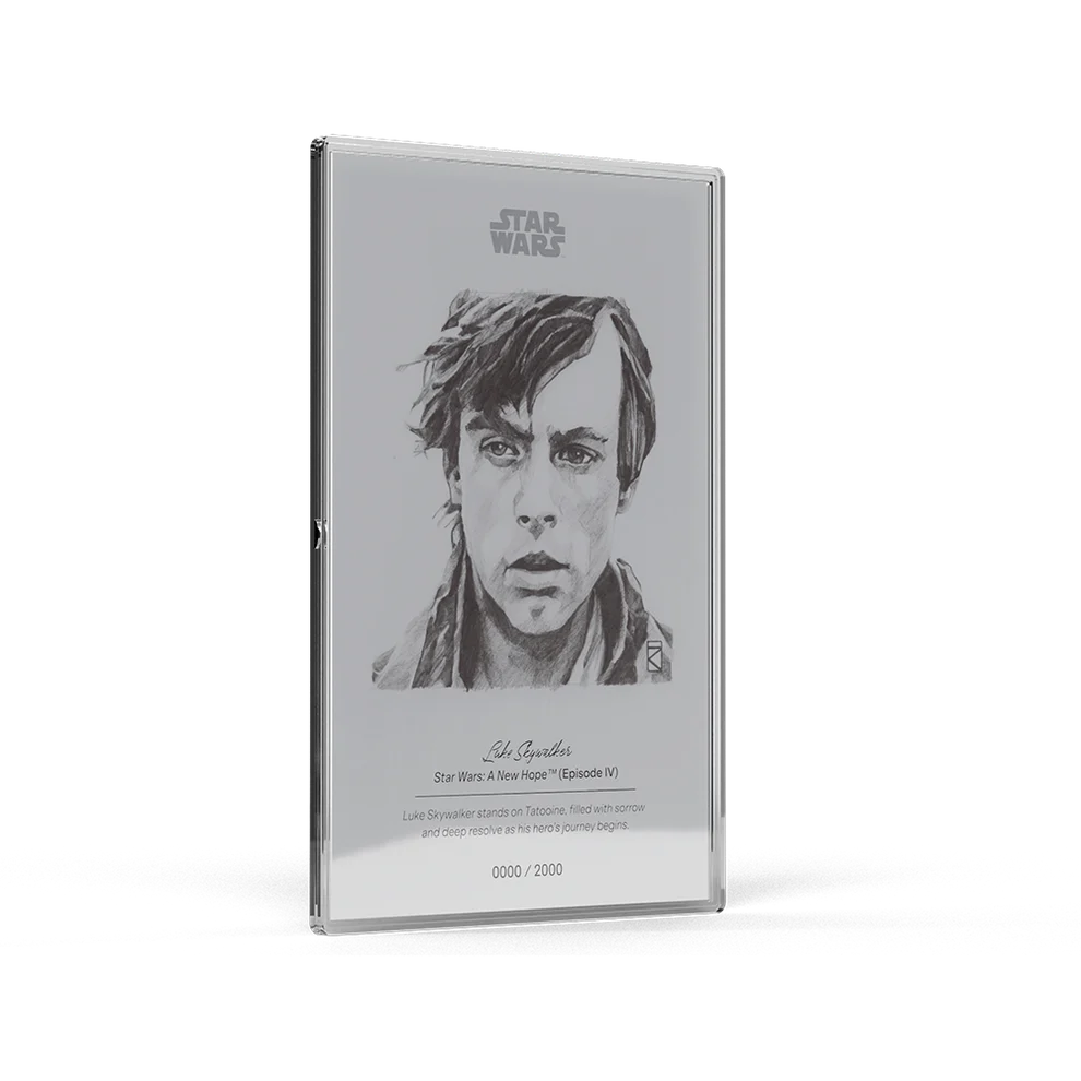 Star Wars Sketch Art - Luke Skywalker 5g Silver Collectible Foil