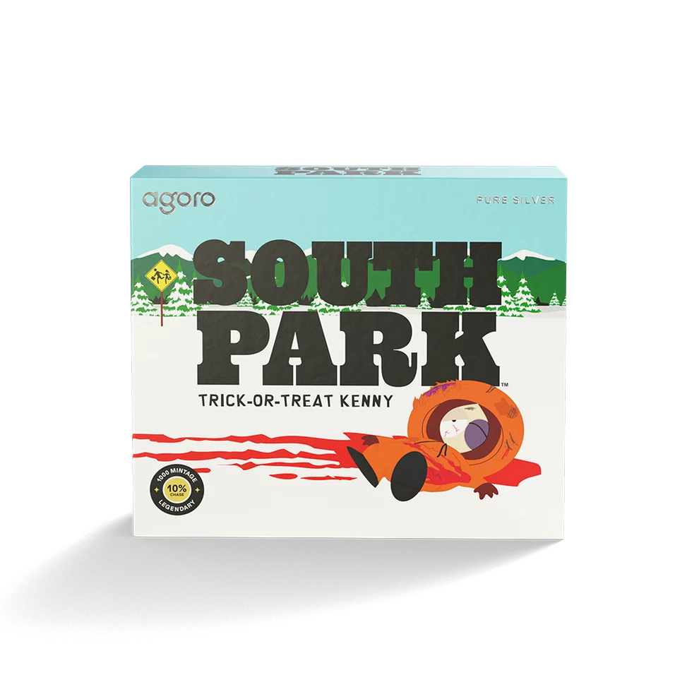 South Park Trick or Treat Kenny 1/3oz Silver Collectible Coin, packaging