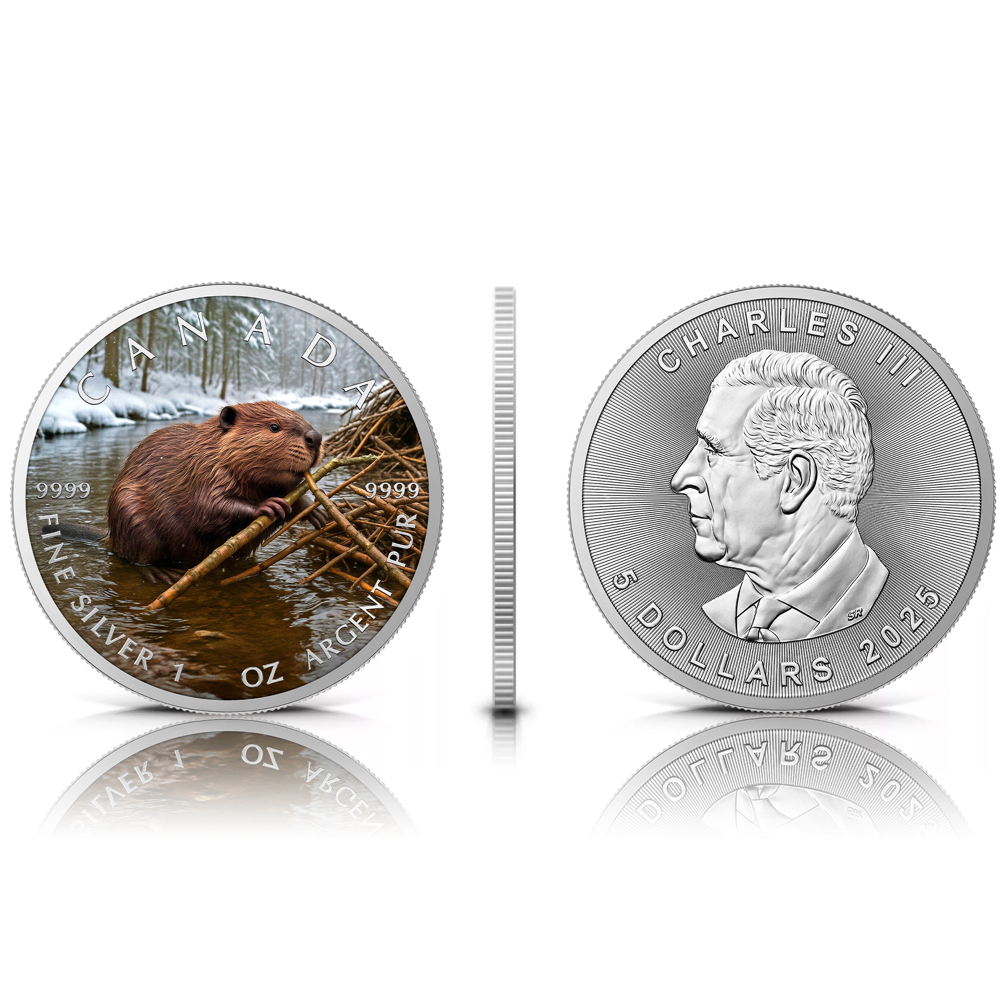 Winter Beaver 2025 Canada Maple Leaf 1oz Silver Coin