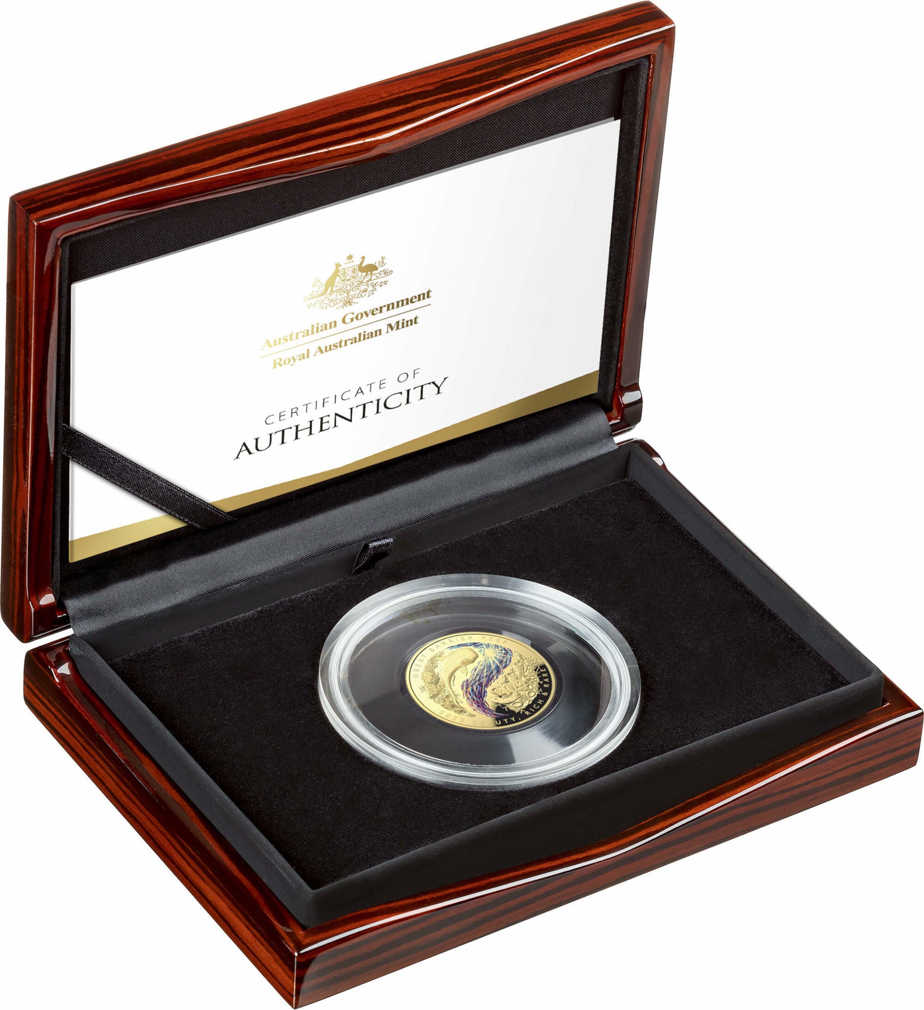 Beauty, Rich & Rare – Great Barrier Reef 2022 $100 Gold Coloured Proof Domed Coin