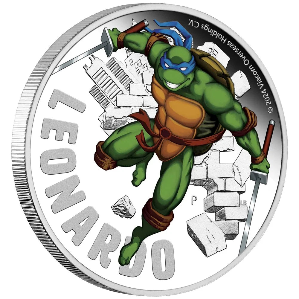 Just released: Teenage Mutant Ninja Turtles Leonardo 2024 1oz Silver Proof Coloured Coin