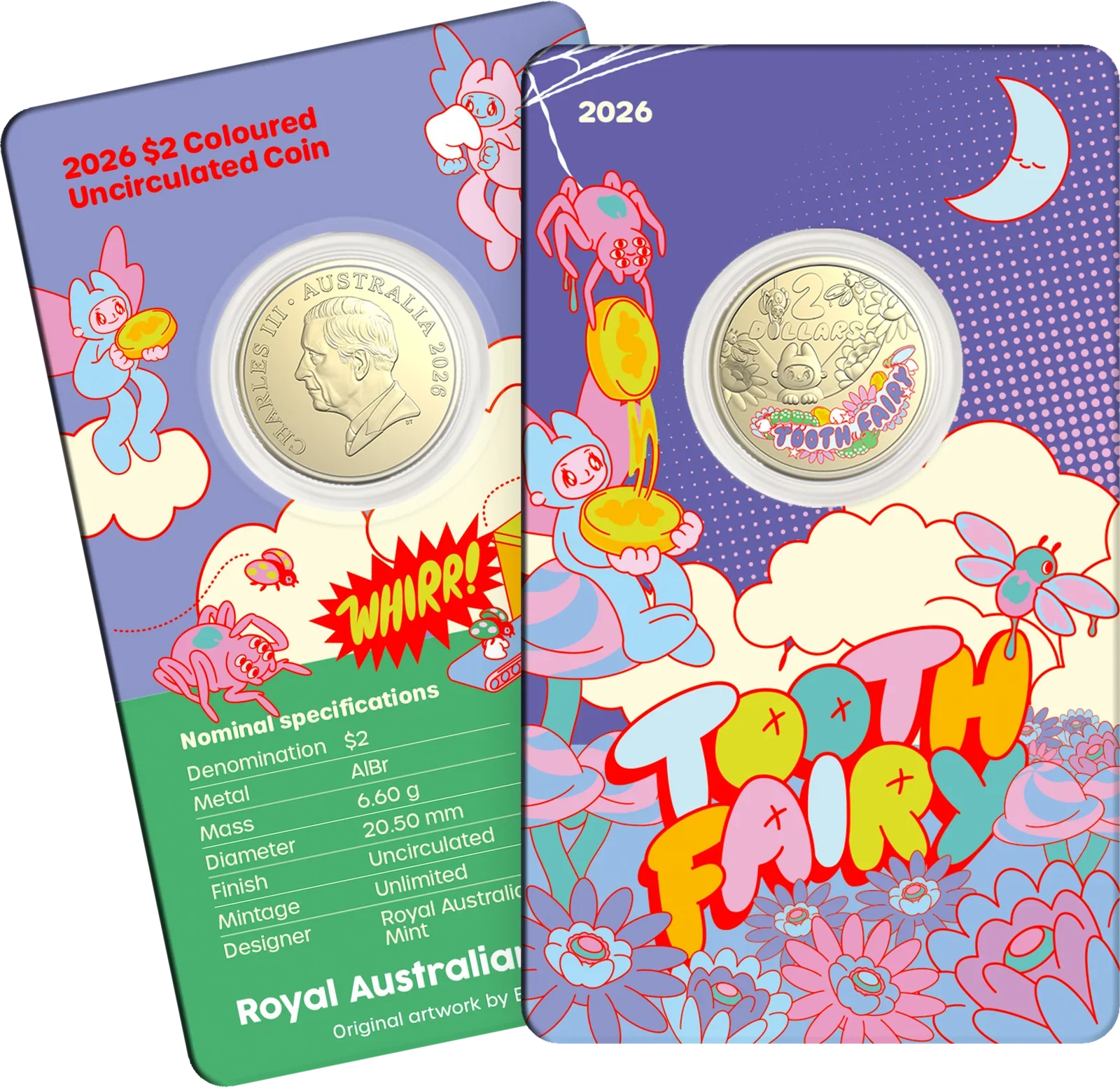 Magic in Metal: The New 2026 Coloured Tooth Fairy $2 Coin Has Arrived