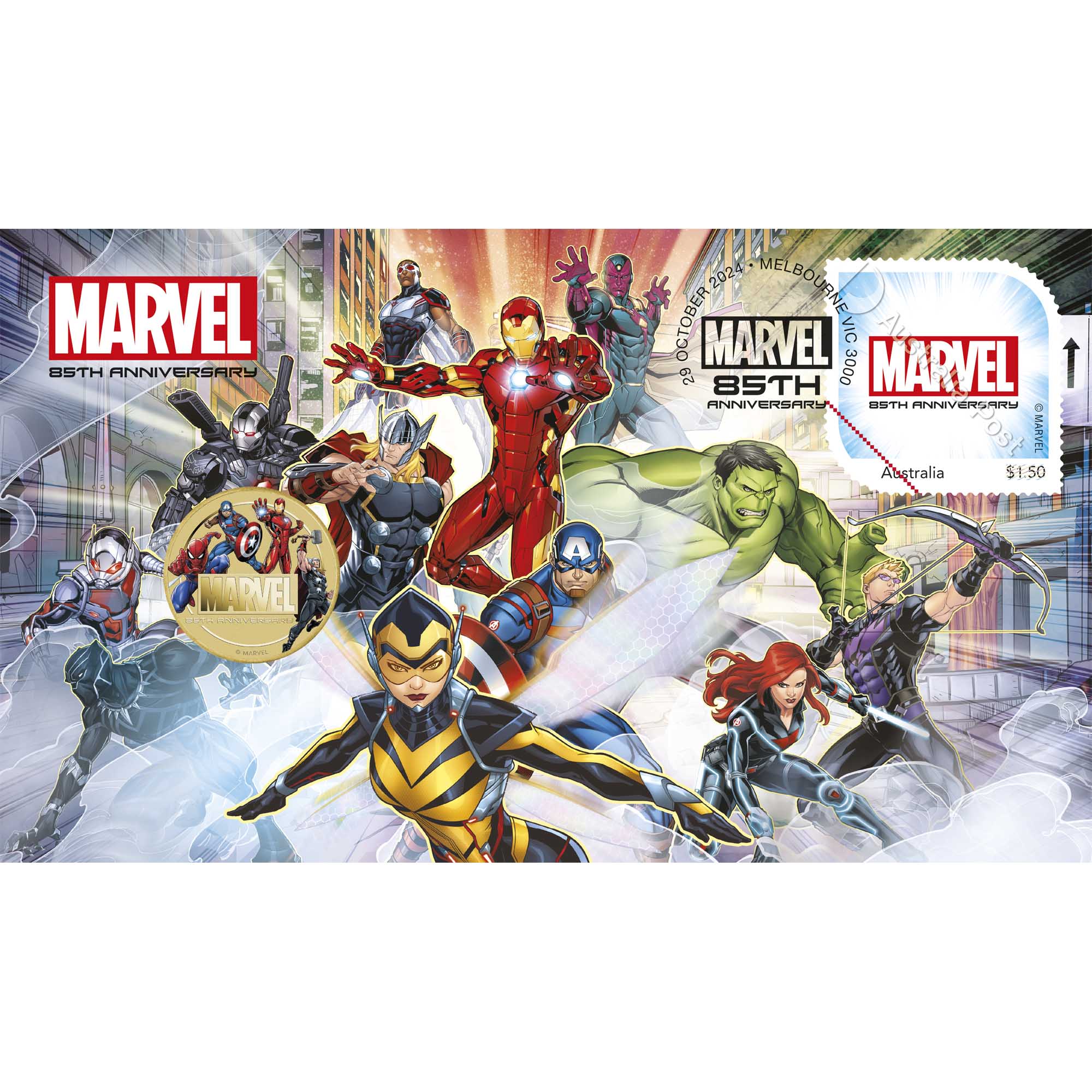 85th Anniversary of Marvel 2024 Coin and Stamp Cover
