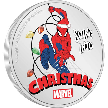 Marvel Season's Greetings Spider-Man 2024 1oz Silver Coin