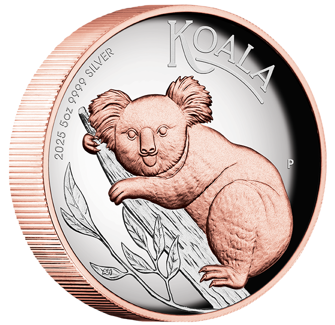 Australian Koala 2025 5oz Silver Proof High Relief Gilded Coin