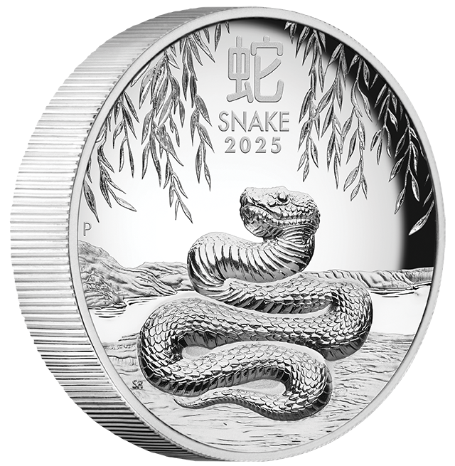 Australian Lunar Series III 2025 Year of the Snake 1oz Silver Proof High Relief Coin