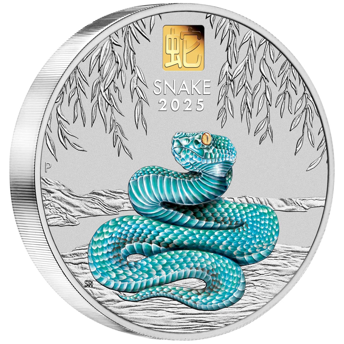 Australian Lunar Series III 2025 Year of the Snake 1 Kilo Silver Coloured Coin with Gold Privy Mark