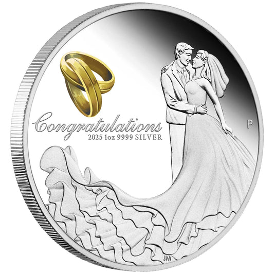 Wedding 2025 1oz Silver Proof Coloured Coin