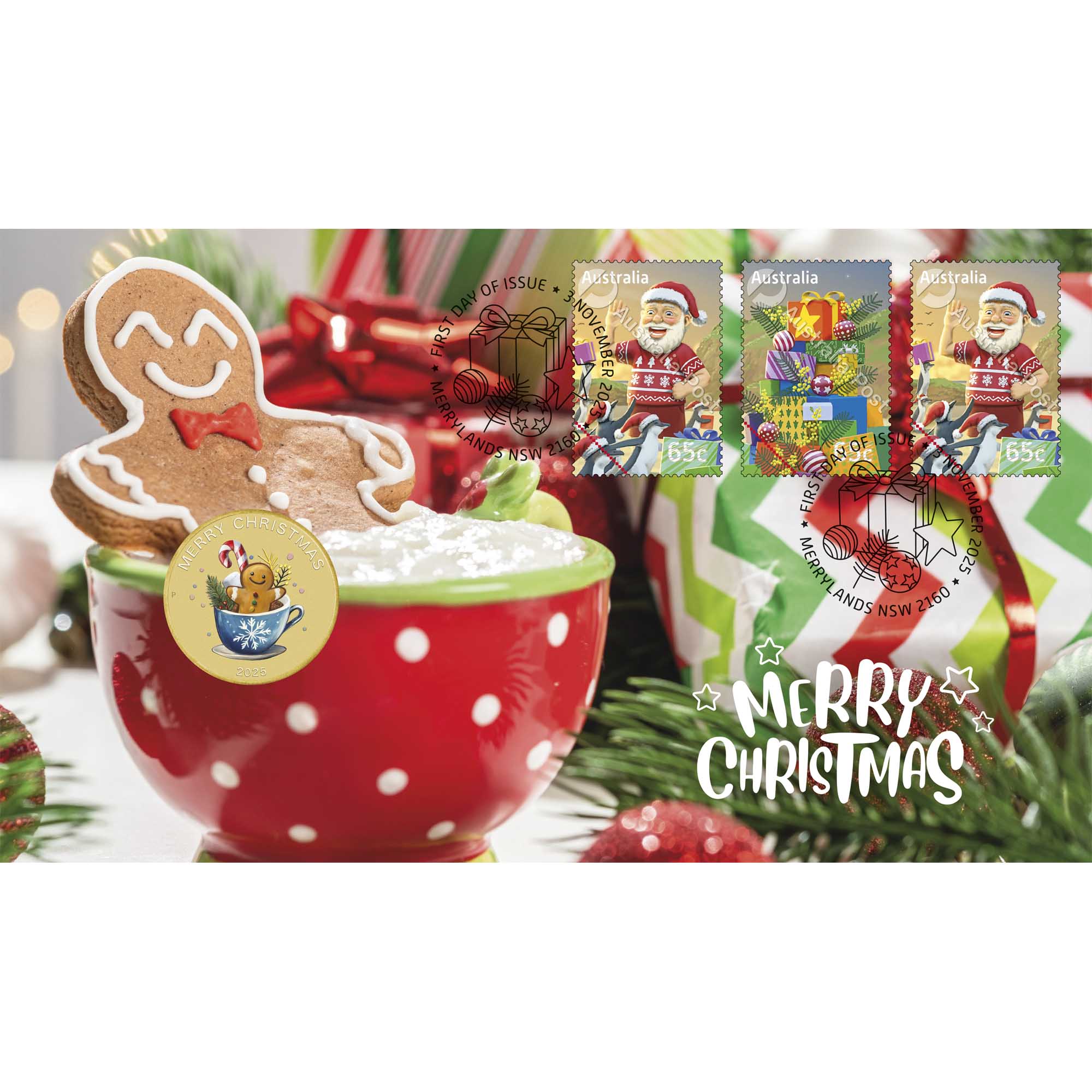 Merry Christmas 2025 Stamp and Coin Cover