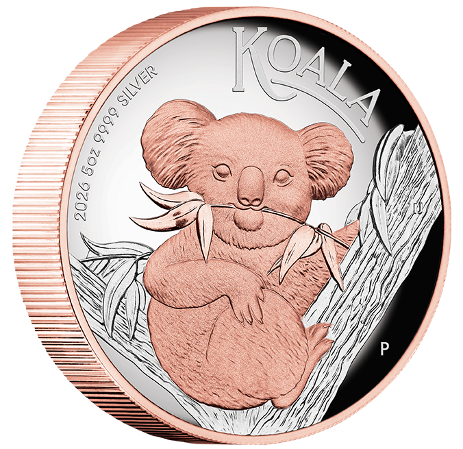 Australian Koala 2026 5oz Silver Proof High Relief Gilded Coin