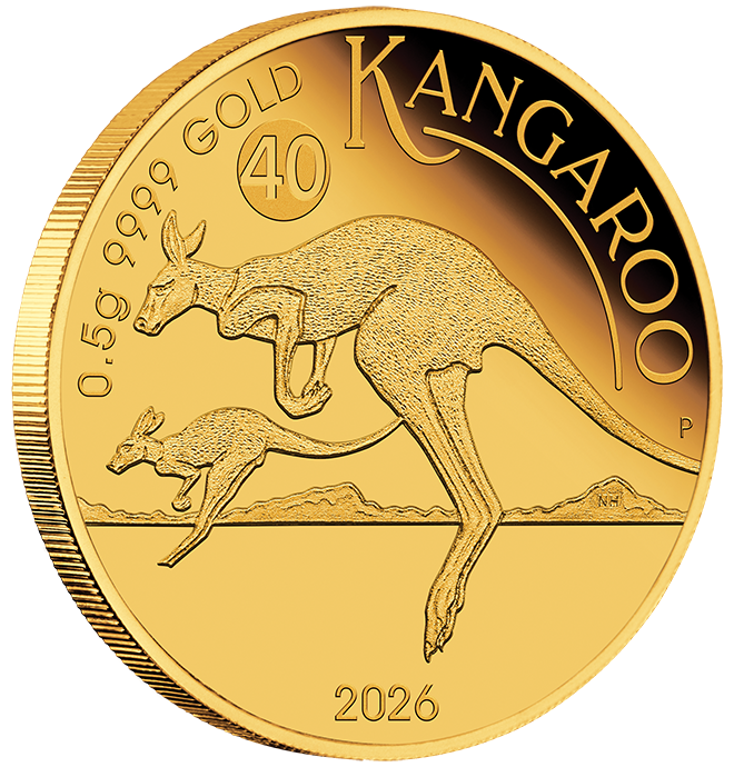 Australian Kangaroo Mini Roo 2026 0.5g Gold Proof Coin in Card