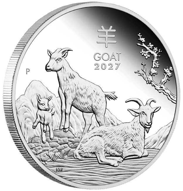 2027 Year of the Goat Silver Proof Three-Coin Set