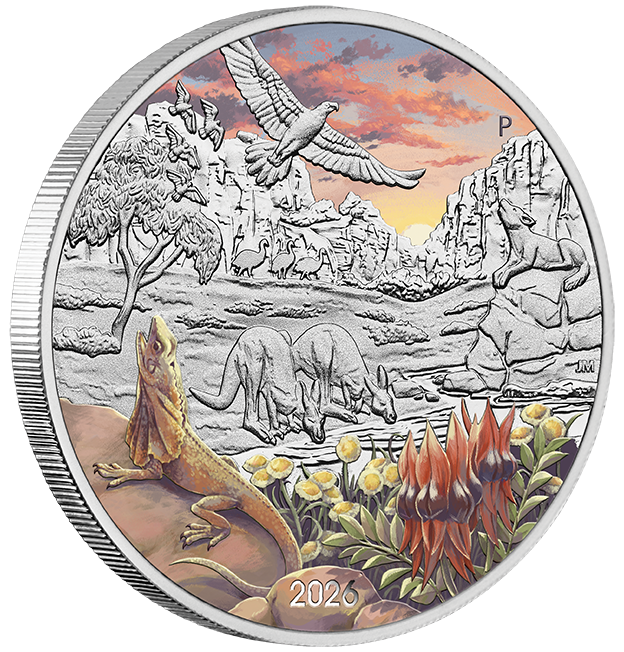 Wonders of Australia - The Outback 2026 1oz Silver Coloured Coin in Card