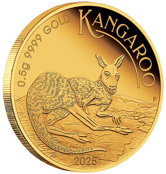 Australian Kangaroo Mini Roo 2025 0.5g Gold Proof Coin in Card