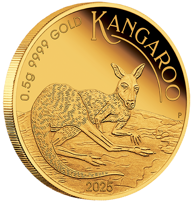 Australian Kangaroo Mini Roo 2025 0.5g Gold Proof Coin in Card