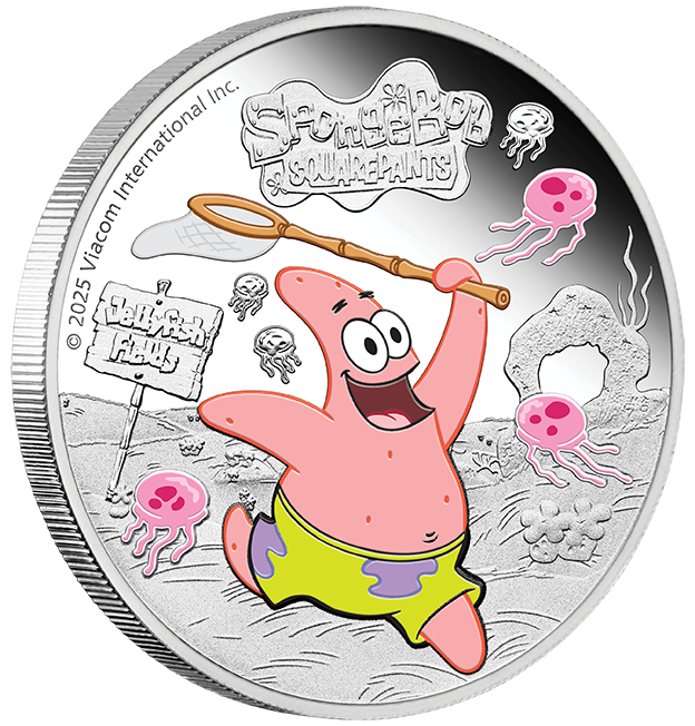 Spongebob Squarepants Patrick Star 2025 1oz Silver Proof Coloured Coin