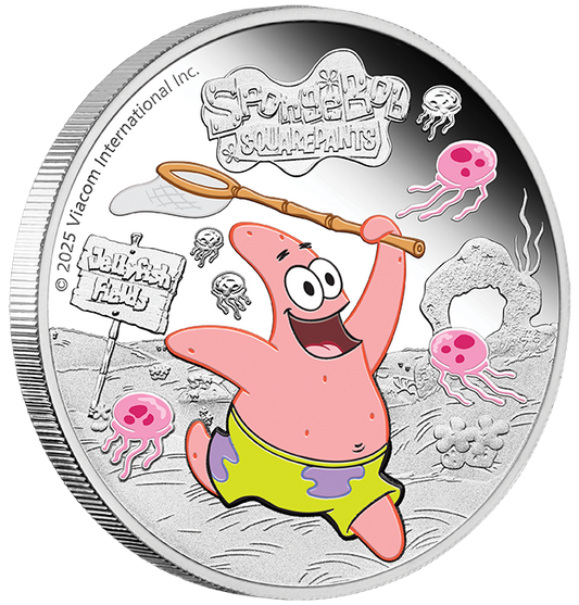 Spongebob Squarepants Patrick Star 2025 1oz Silver Proof Coloured Coin