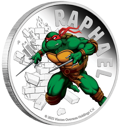 Teenage Mutant Ninja Turtles Raphael 2025 1oz Silver Proof Coloured Coin