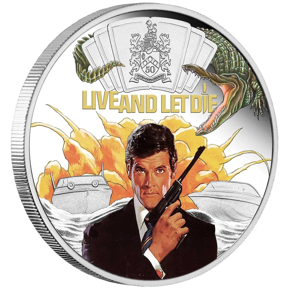 James Bond Live And Let Die 50th Anniversary 2023 1oz Silver Proof Coloured Coin