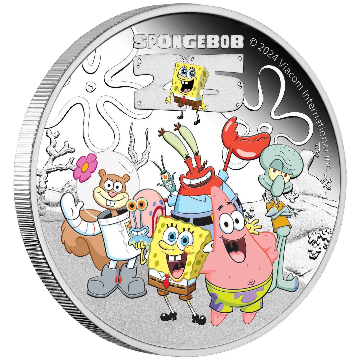 SpongeBob SquarePants SpongeBob and Friends 2024 1oz Silver Proof Coloured Coin