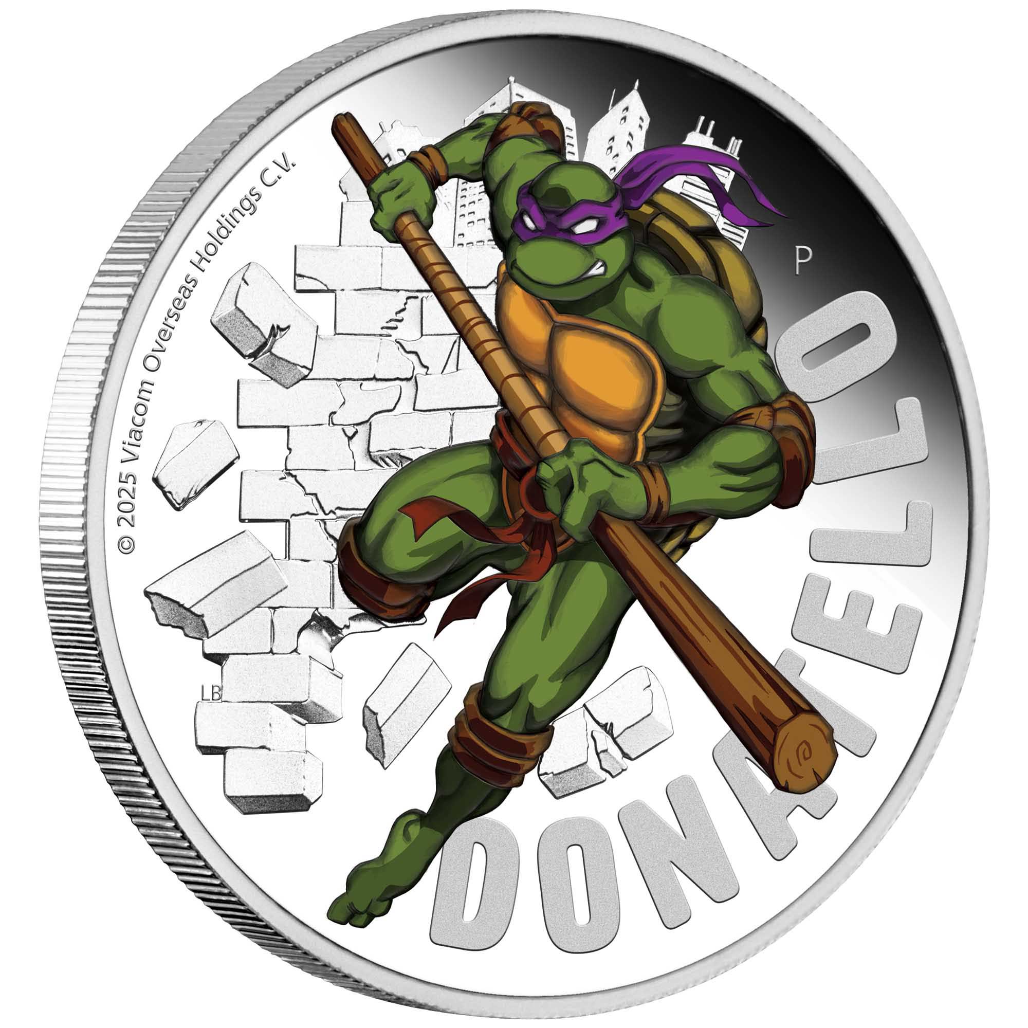 Teenage Mutant Ninja Turtles Donatello 2025 1oz Silver Proof Coloured Coin