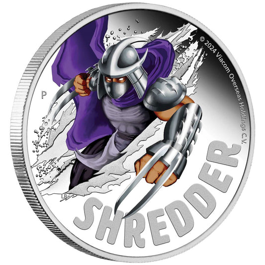 Teenage Mutant Ninja Turtles Shredder 2024 1oz Silver Proof Coloured Coin