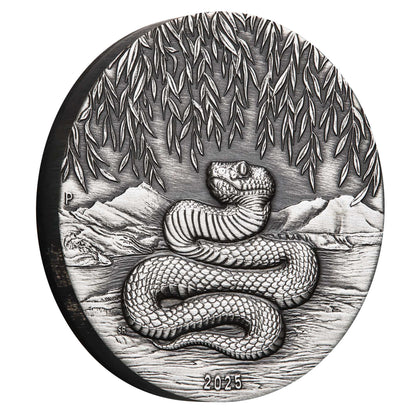 Australian Lunar Series III 2025 Year of the Snake 2oz Silver Antiqued Coin