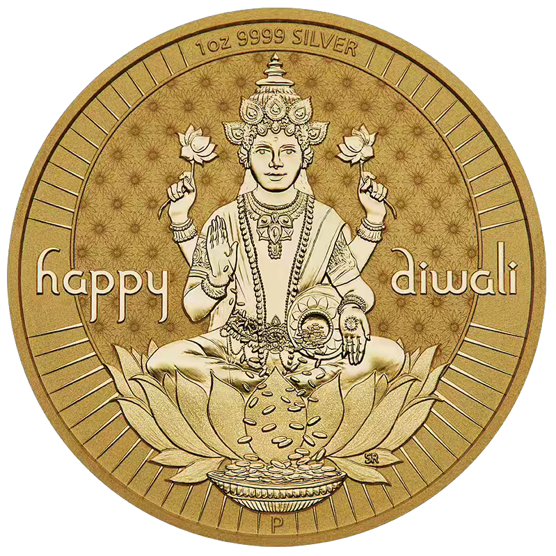 Diwali 1oz Silver Gilded Medallion