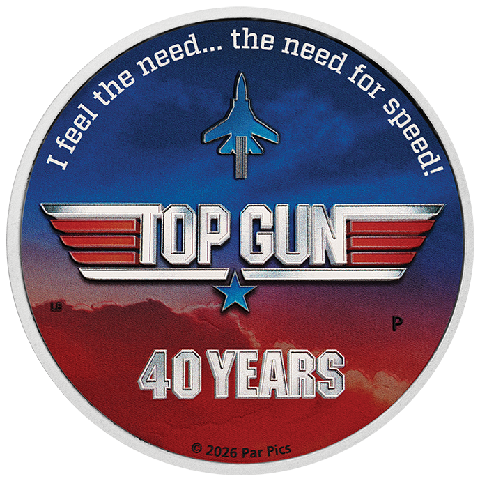 40 Years of Top Gun 2026 1oz Silver Coloured Coin