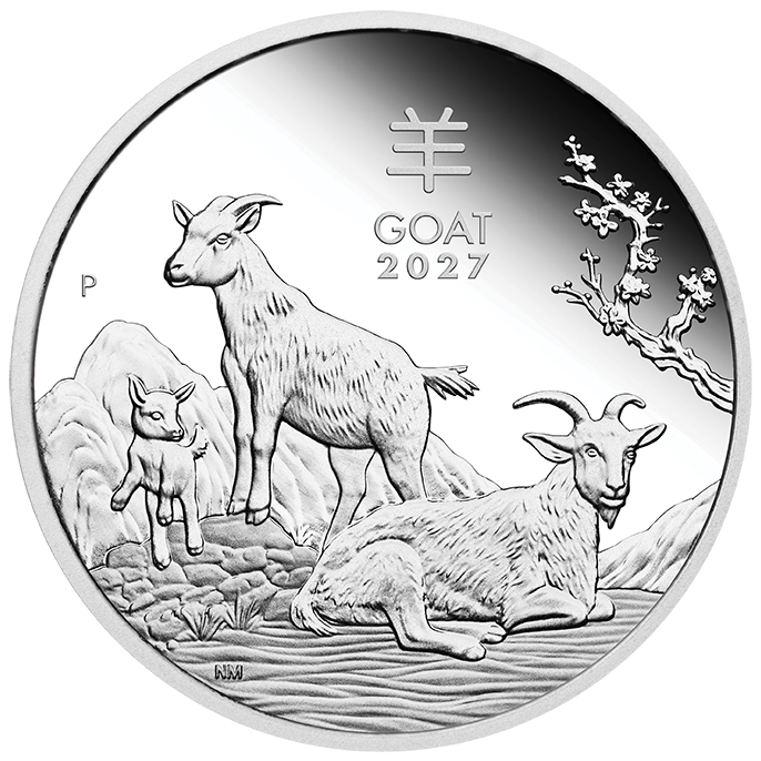 2027 Year of the Goat Silver Proof Three-Coin Set