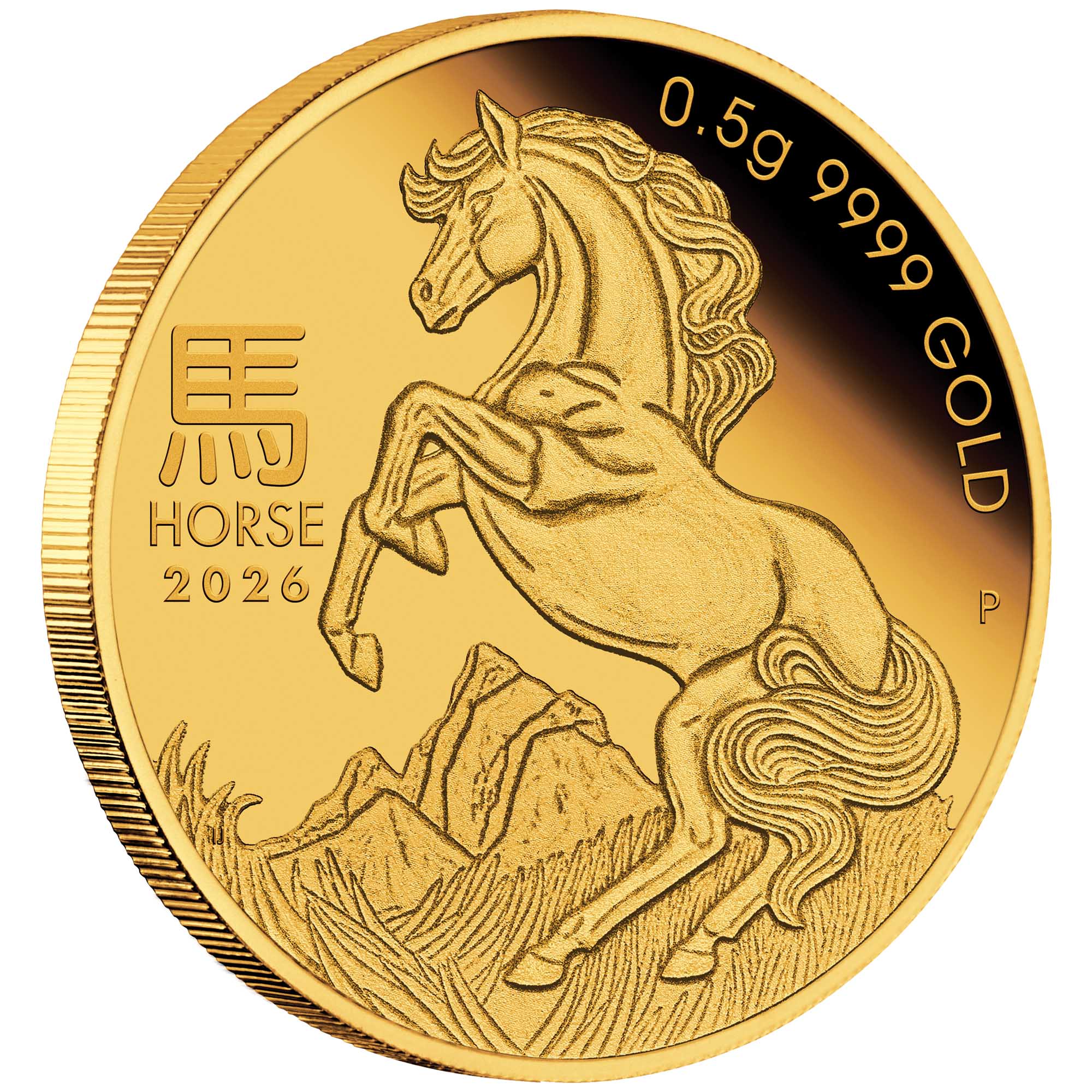 Australian Lunar Series III 2026 Year of the Horse 0.5g Gold Proof Coin in Card