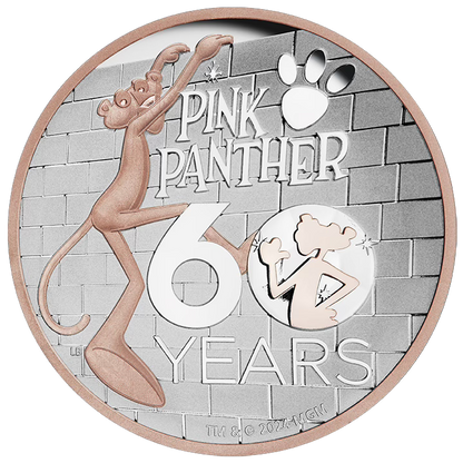 The Pink Panther 60th Anniversary 2024 5oz Silver Proof High Relief Gilded Coin