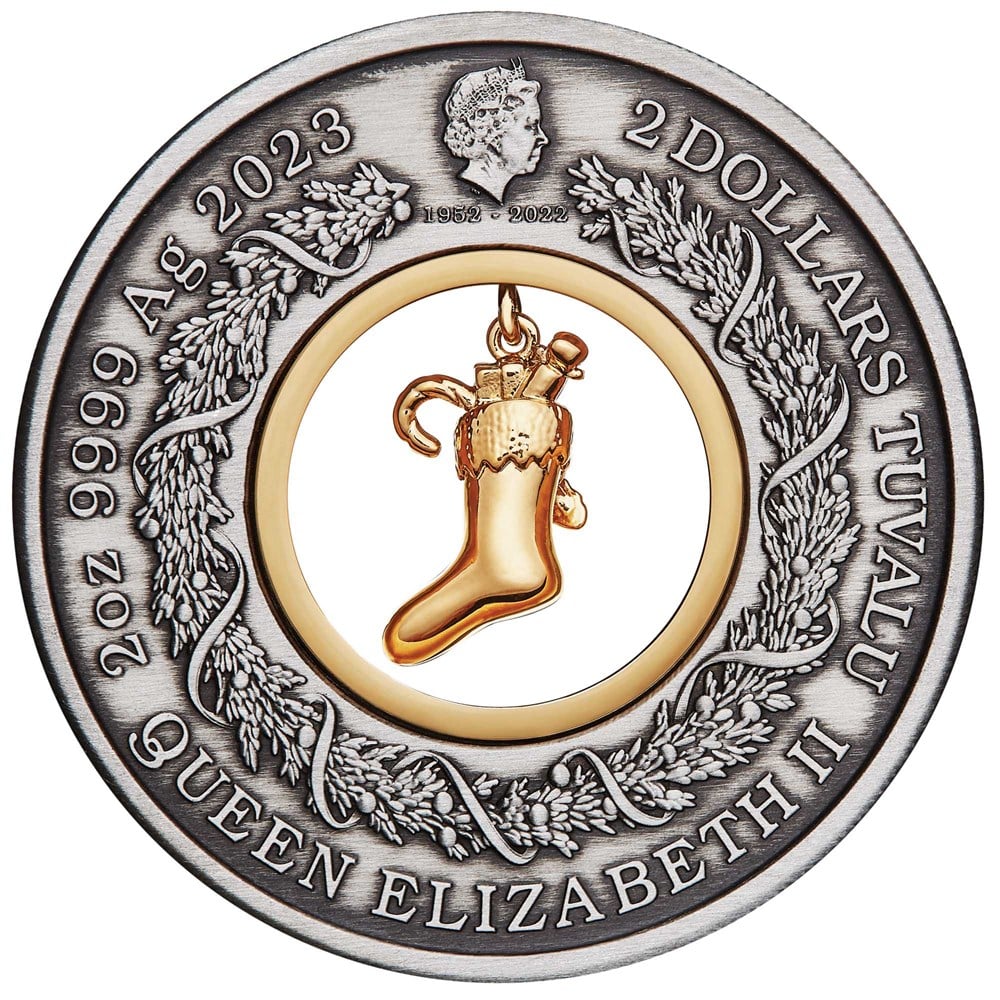The Night Before Christmas 2023 2oz Silver Antiqued Coloured Coin