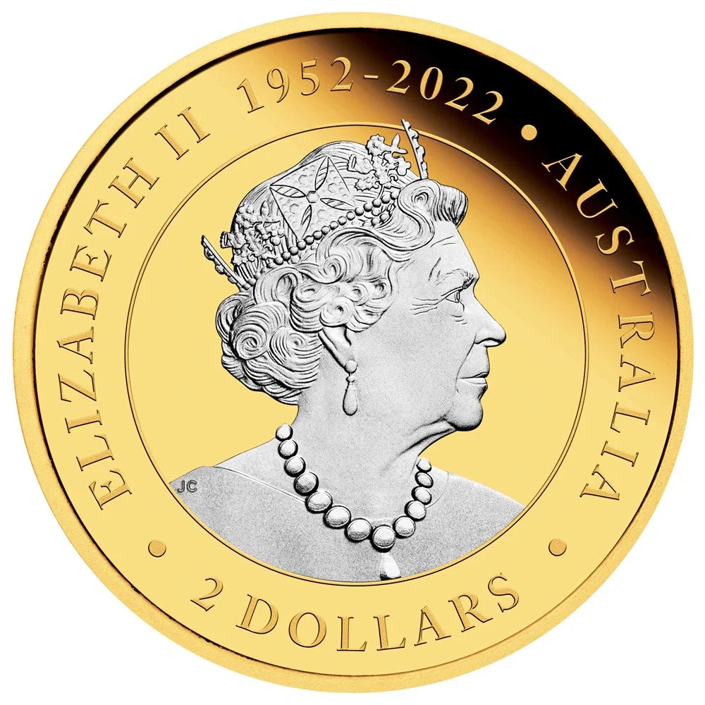 Australian Kangaroo 2023 2oz Silver Reverse Gilded Coin