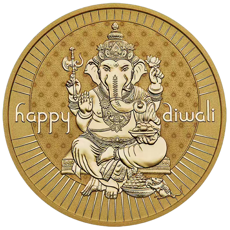 Diwali 1oz Silver Gilded Medallion