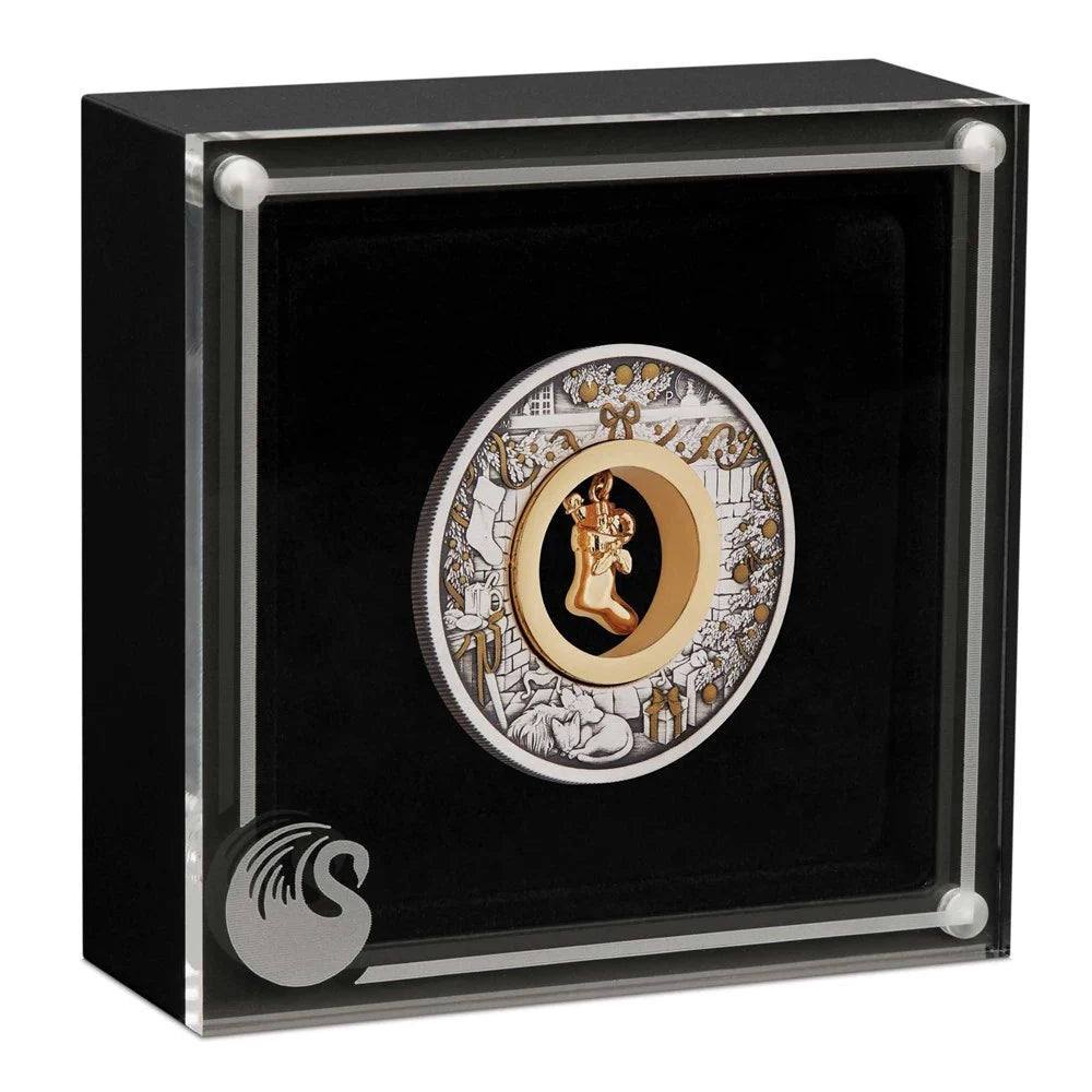The Night Before Christmas 2023 2oz Silver Antiqued Coloured Coin