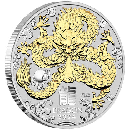 Australian Lunar Series III 2024 Year of the Dragon 1oz Silver Trio