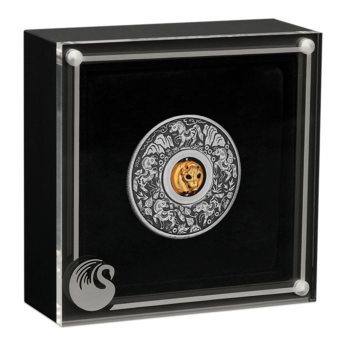 Year of the Horse Rotating Charm 2026 1oz Silver Antiqued Coin