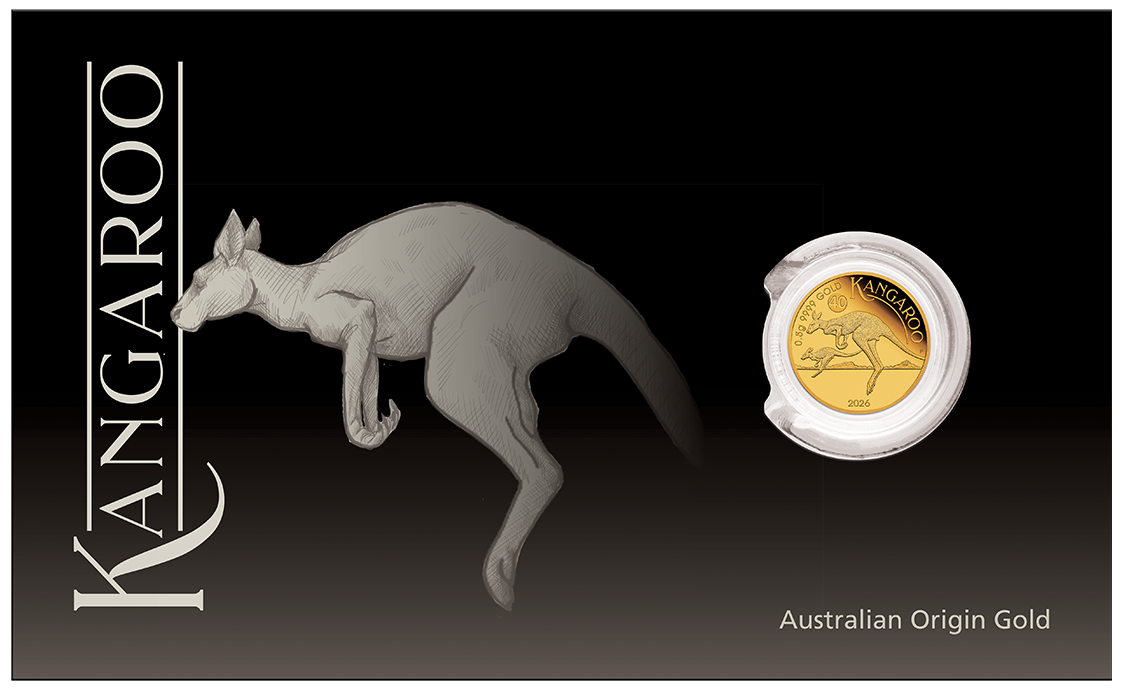 Australian Kangaroo Mini Roo 2026 0.5g Gold Proof Coin in Card
