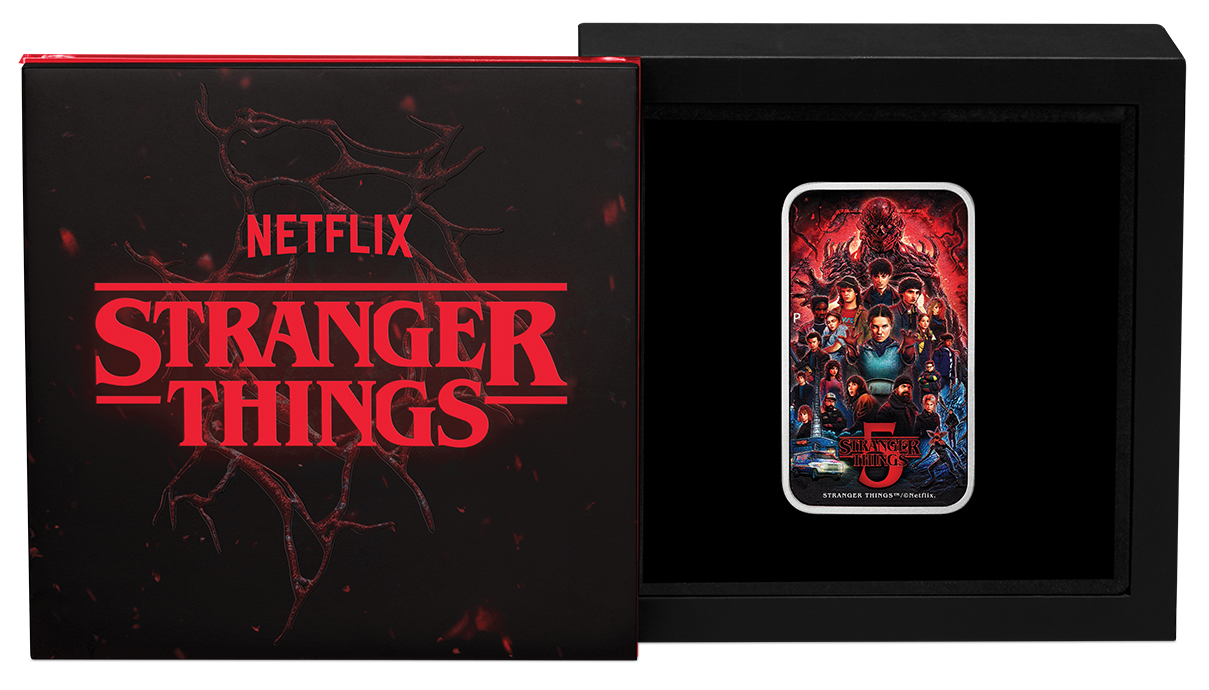Stanger Things Season 5 2026 1oz Silver Coloured Rectangular Coin