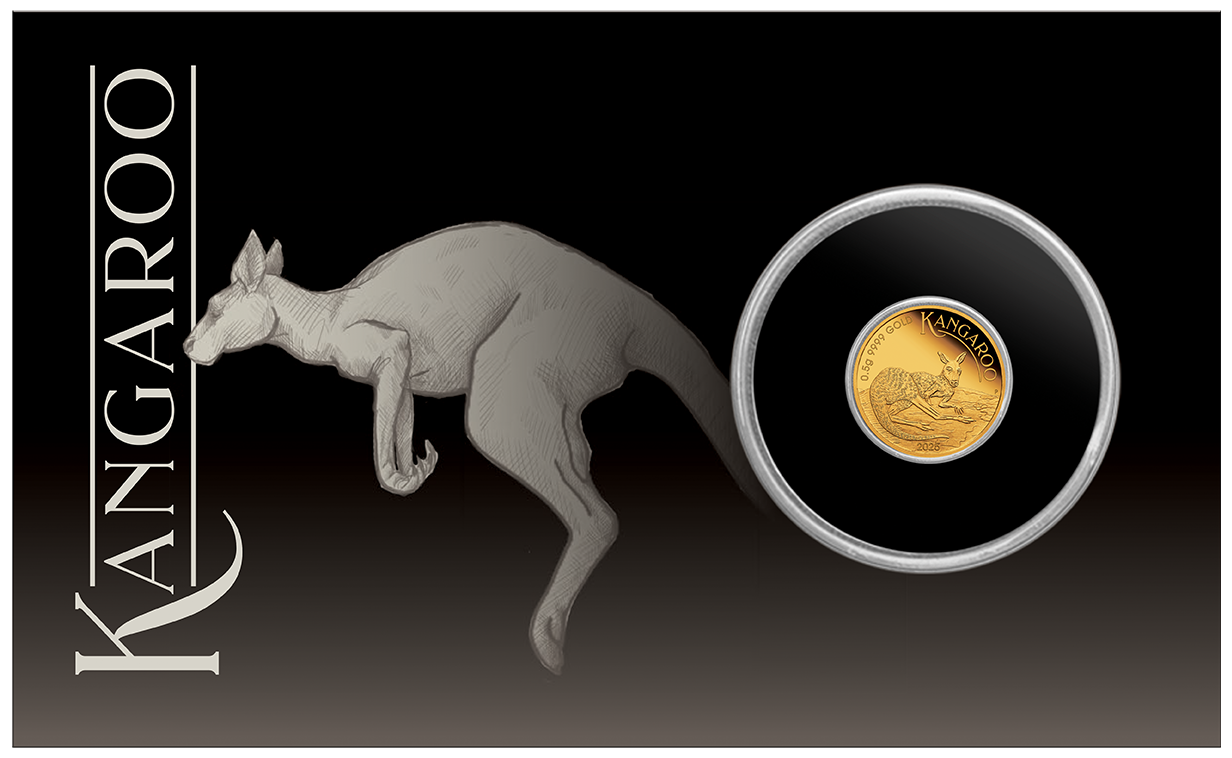 Australian Kangaroo Mini Roo 2025 0.5g Gold Proof Coin in Card