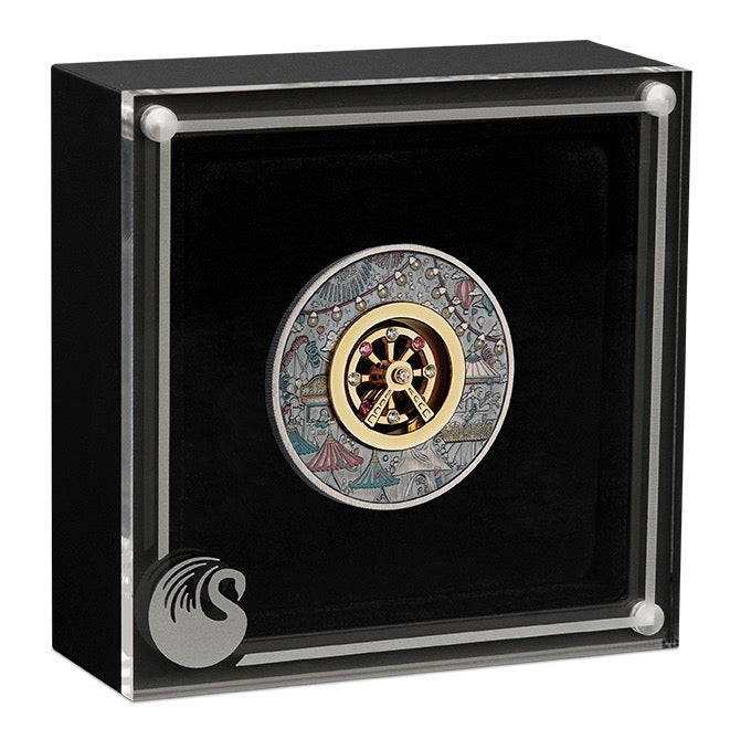 Ferris Wheel 2025 2oz Silver Antiqued Coloured Coin