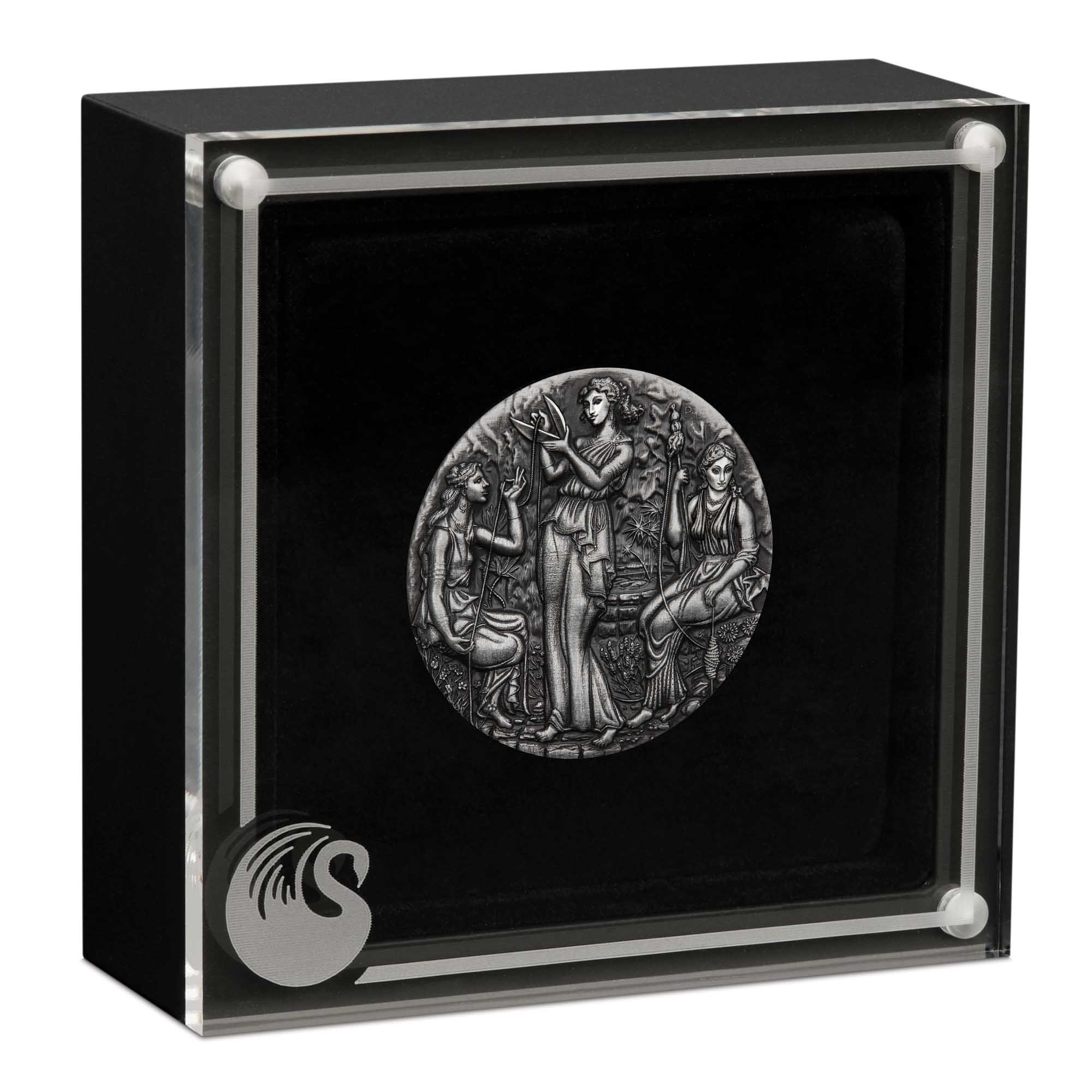 The Fates - The Moirai 2025 2oz Silver Antiqued Coin